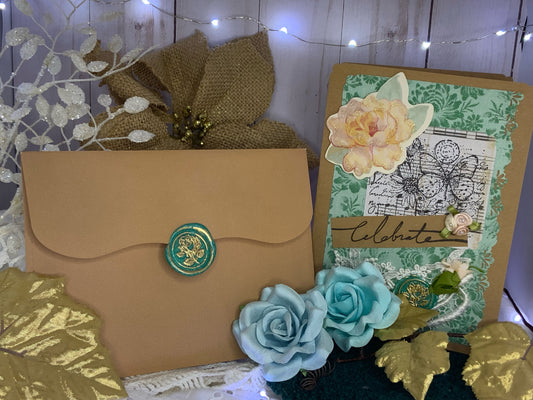 Teal Vintage - Celebration Card
